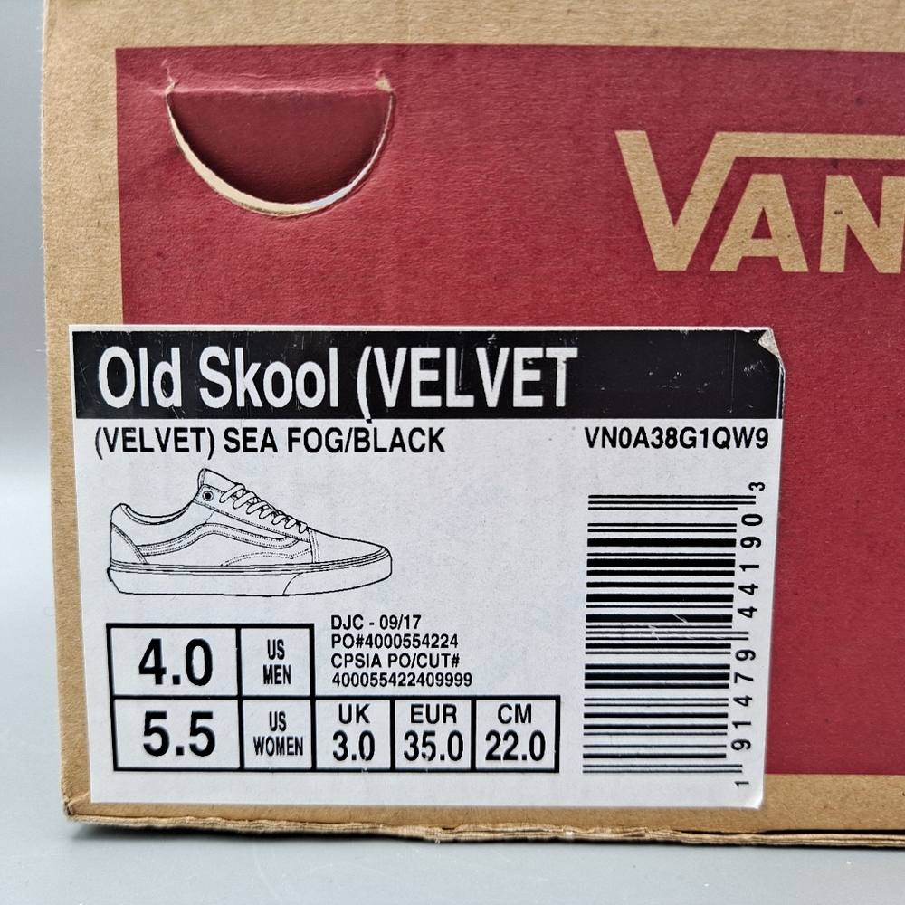 New Vans Old Skool Velvet Sea Fog Purple and Black CUTE Women's Size 5.5 - Picture 9 of 9